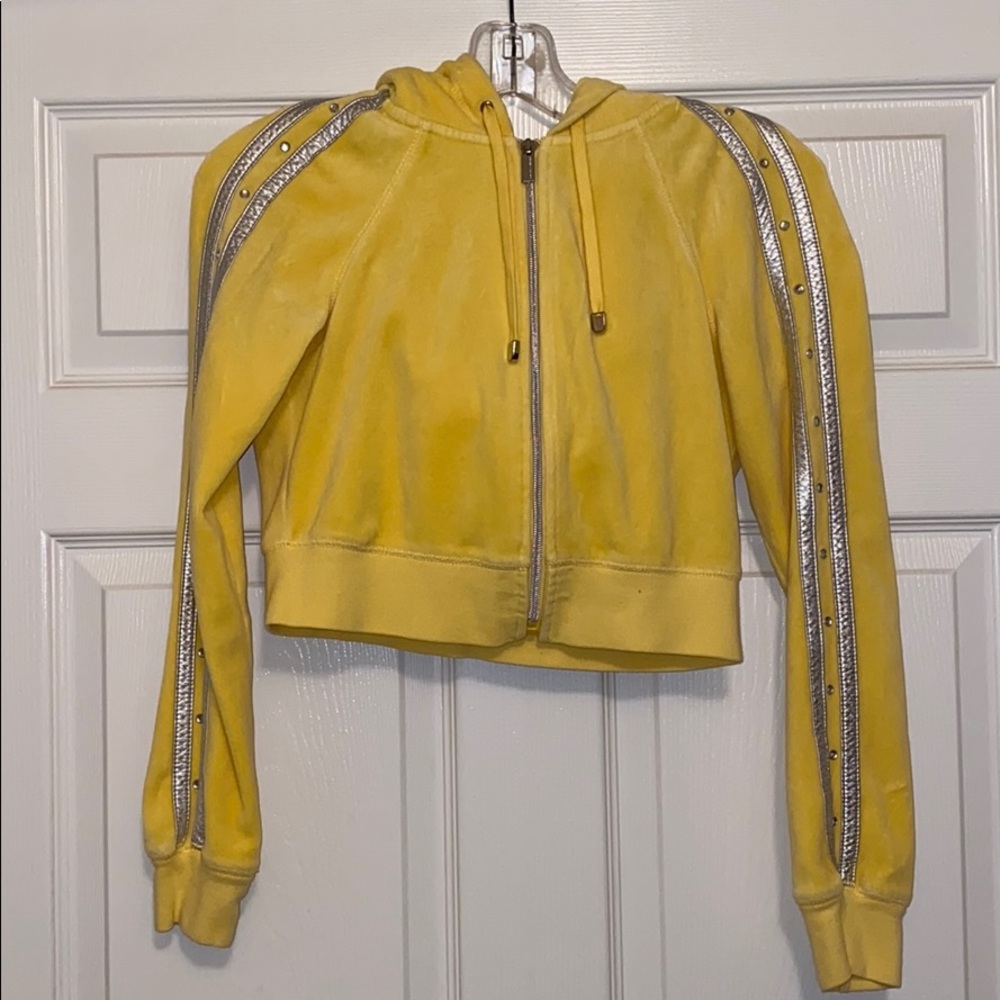 Bebe Sport Yellow Crop Top Jacket